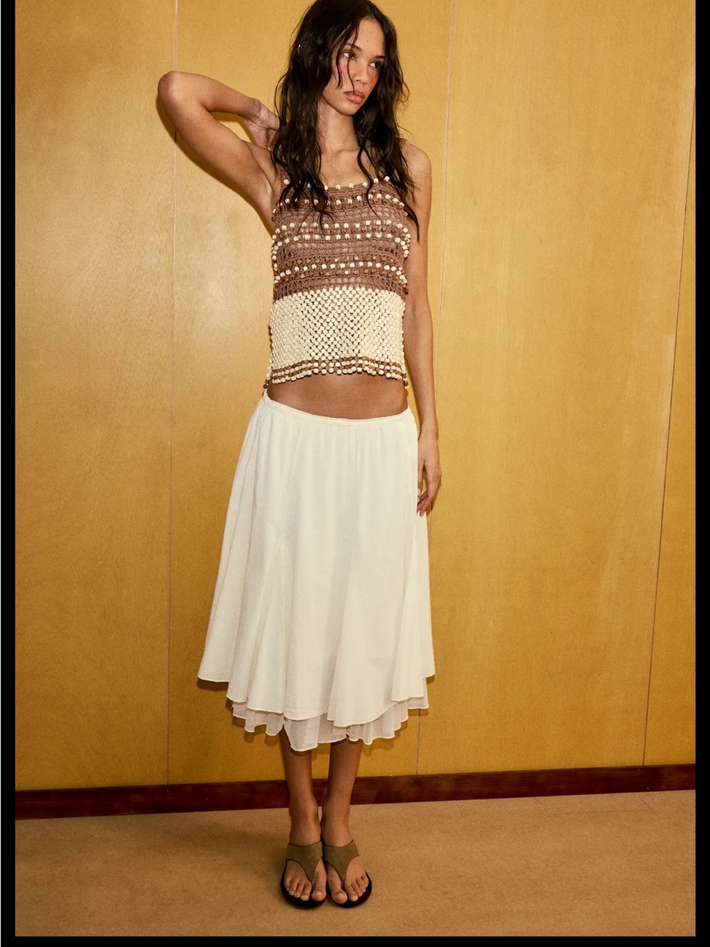 Zara double Layered Midi Skirt - 7200/416/712